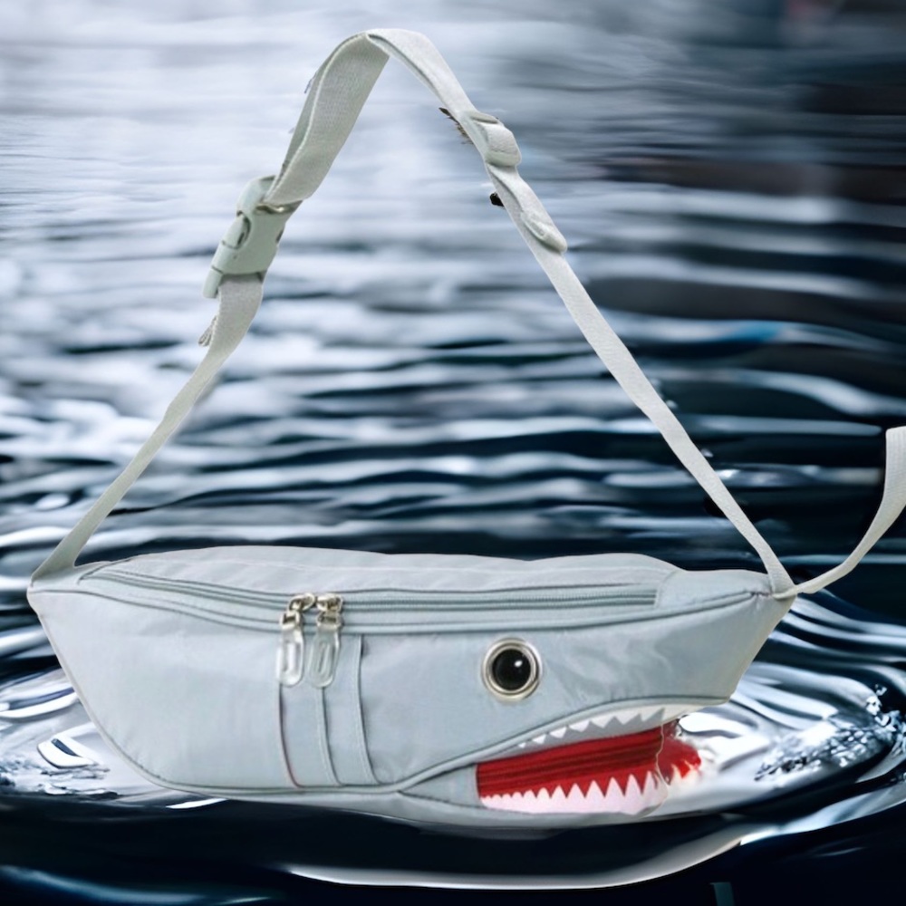 RESTOCK Beach Lovers & Diver Funny Jaw Shark Waist or Shoulder Fanny Pack - Picture 3 of 7